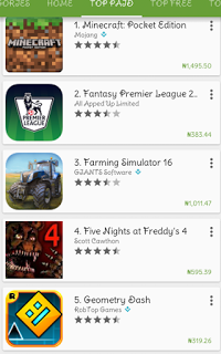 Paid Google PlayStore Apps Naira