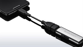 Use OTG cable Flash Drive