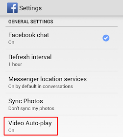 Facebook Video Auto-play settings 