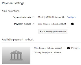 Bank SWIFT-BIC for adsense payment