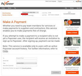 make a payment on payoneer