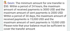 payoneer transfer limit