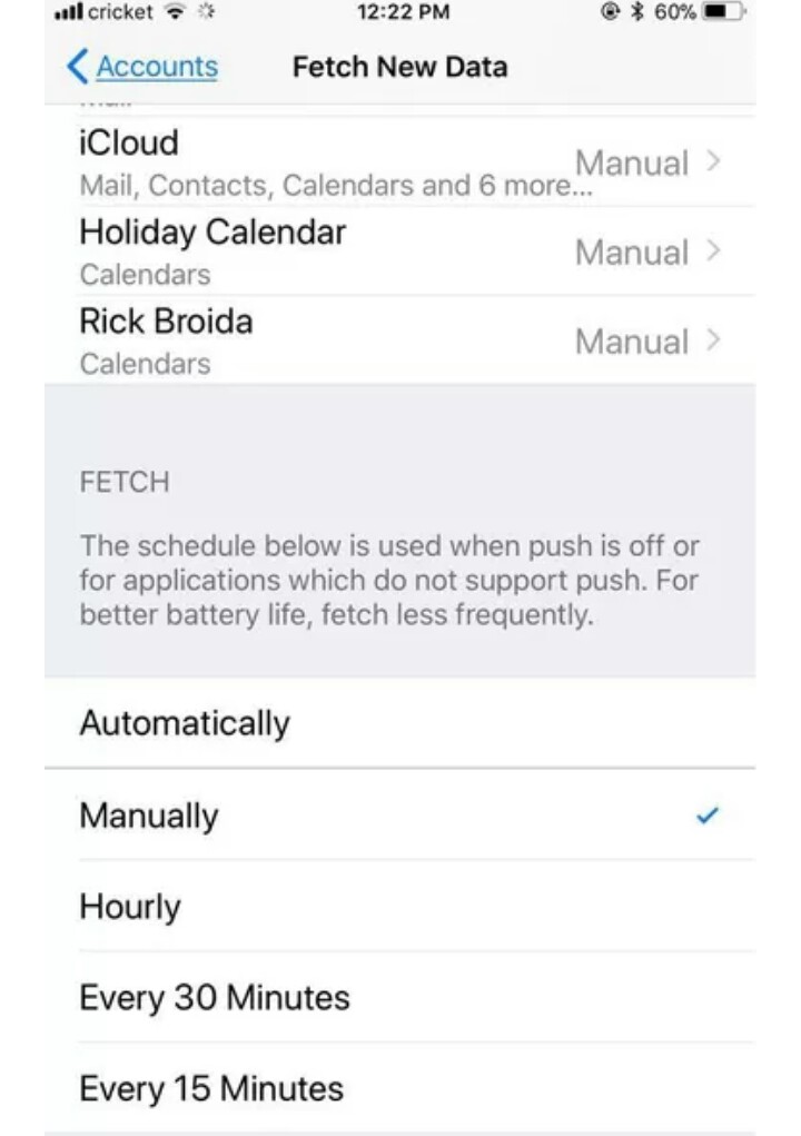 iPhone iOS 11 Mail settings
