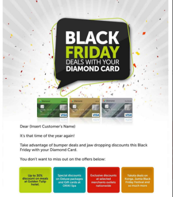 Diamond bank card and black friday deals 2017