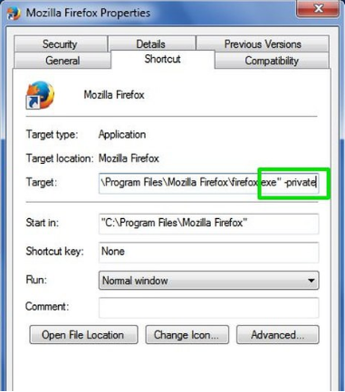 Firefox Private mode
