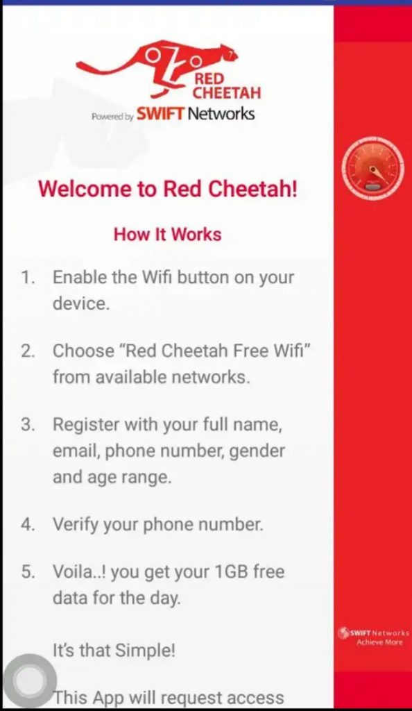 Red Cheetah Free WiFi App