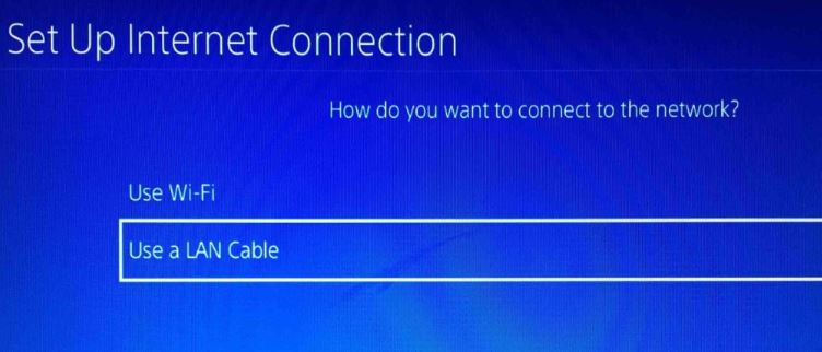PS4 LAN settings