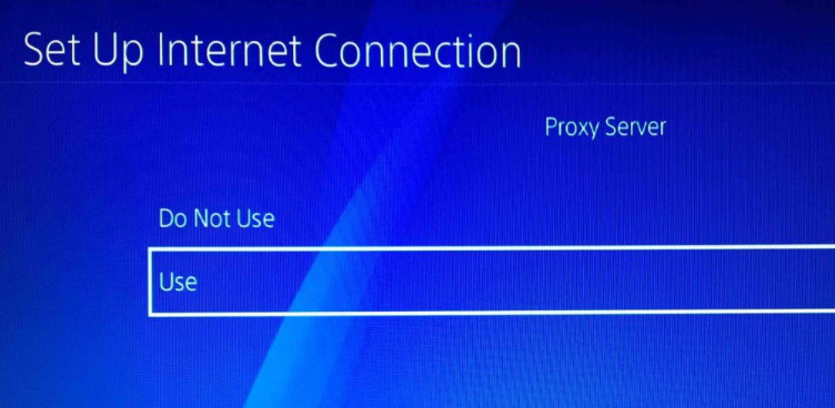 PS4 Proxy server settings
