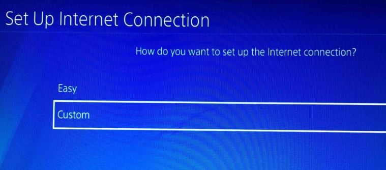 PS4 internet connection Settings