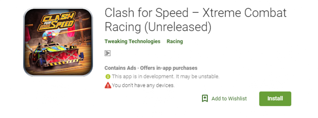 Clash For Speed racing game
