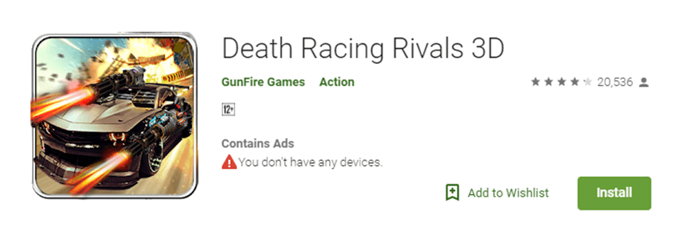 Death Racing Rivals 3D game