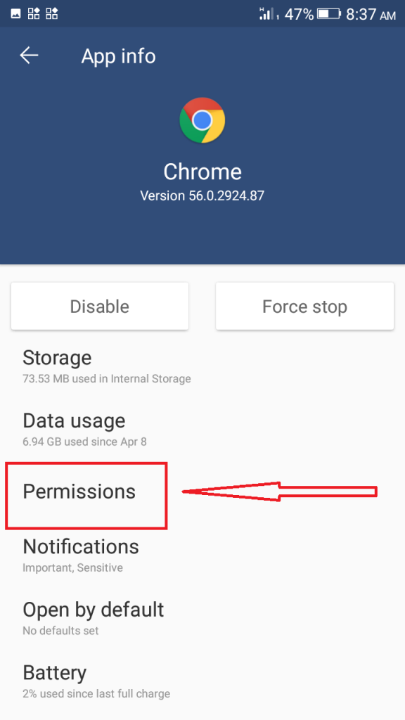 Block app Tracking - Android permission settings
